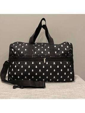 Lesportsac Black Miffy Large Weekender NWT